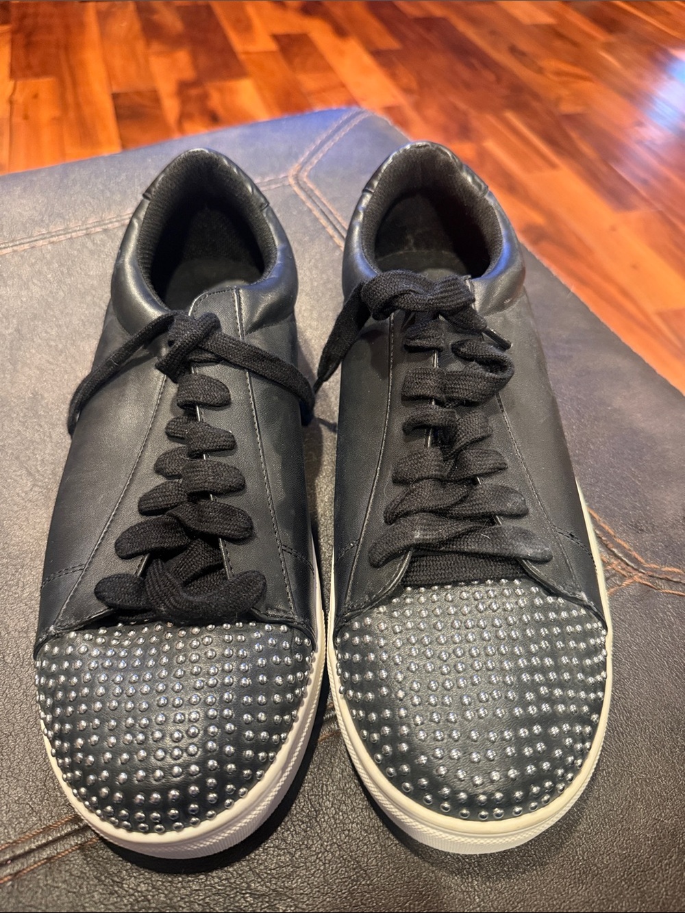 Womens 13w Torrid Black Studded Toe Casual Sneakers